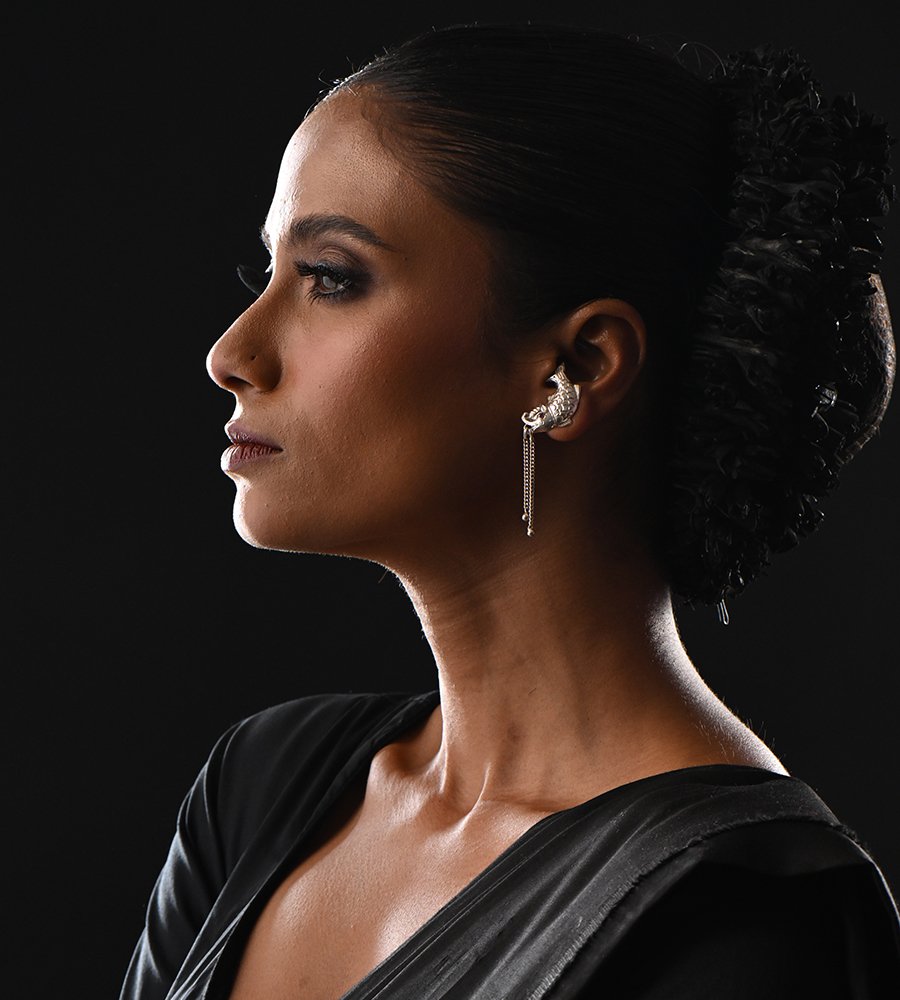 Makara Chain Ball Earring